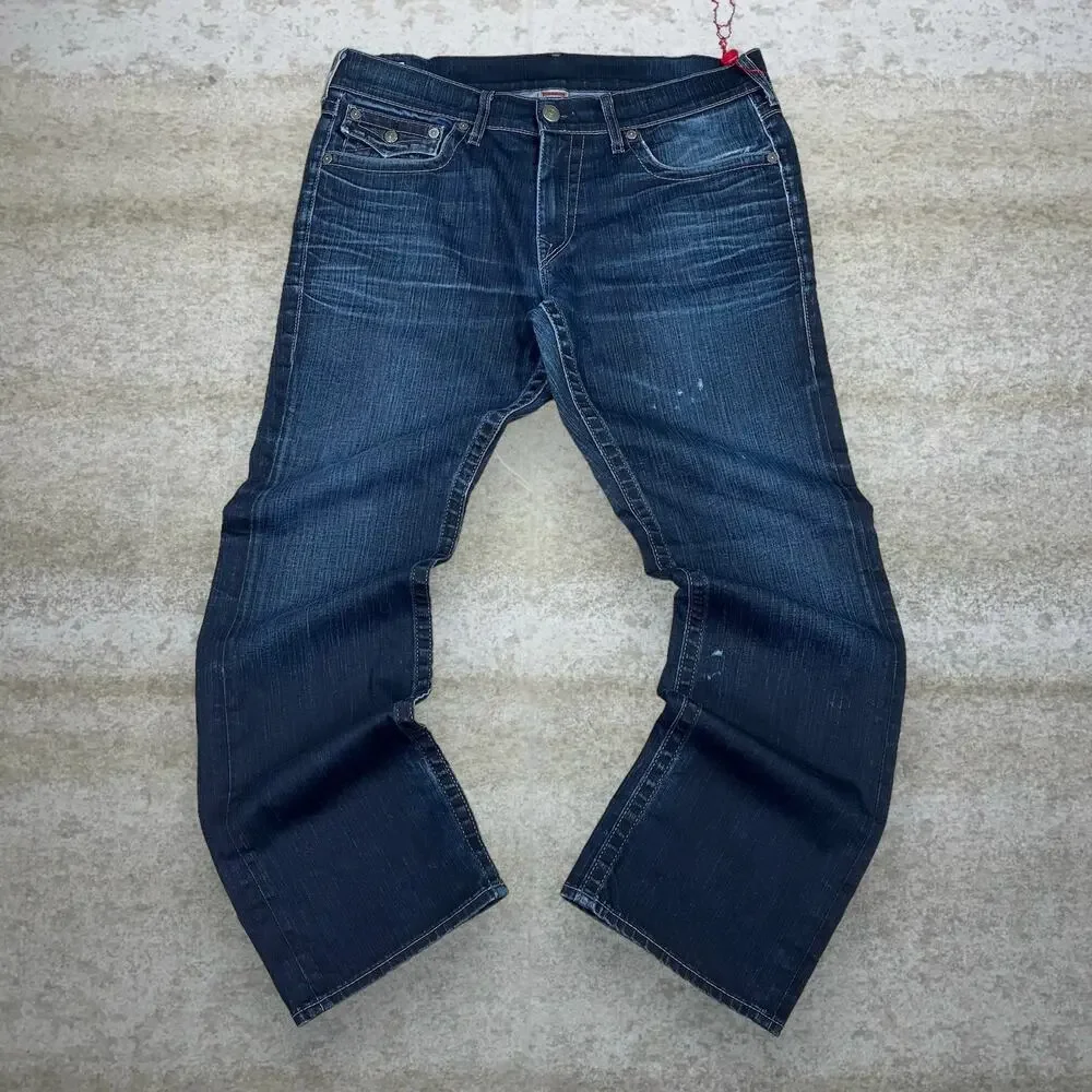 Vintage Y2K True Religion Skater Jeans 36x34 Ricky Fit Dark Wash Made in USA